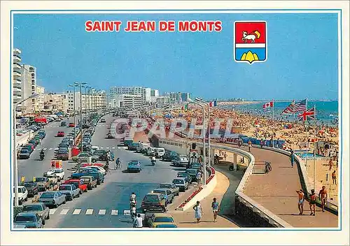 Moderne Karte Saint Jean de Monts (Vendee) l'Esplanade de la Mer et la Plage