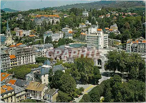 Moderne Karte Aix les Bains Vue Aerienne sur le Centre de la Ville l'Etablissement Thermal