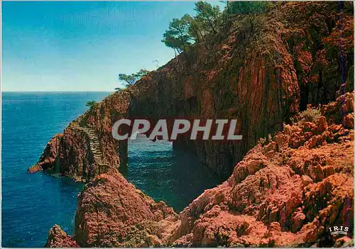 Moderne Karte Theoule sur Mer French Riviera la Cote d'Azur  la Grotte de Gardanne