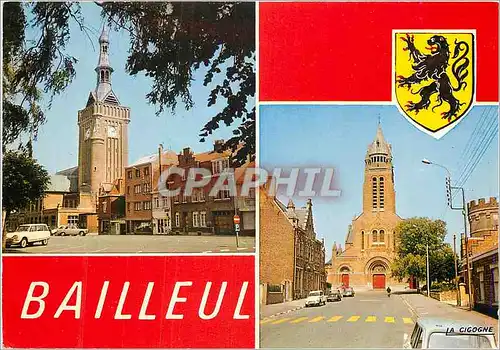 Moderne Karte Souvenir de Bailleul (Nord)