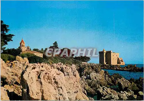 Moderne Karte Ile Saint Honorat Cannes Vue panoramique sur la Chapelle St Pierre le Monastere fortifie et l ab