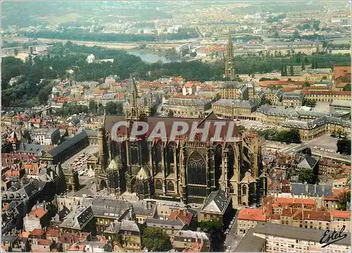 Moderne Karte Metz Moselle La cathedrale Saint Etienne Vue aerienne Pilote et operateur B Henrard