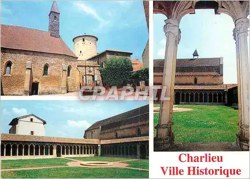 Moderne Karte Charlieu Loire La Chapelle du Prieur Le Cloitre et le Couvent des Cordeliers