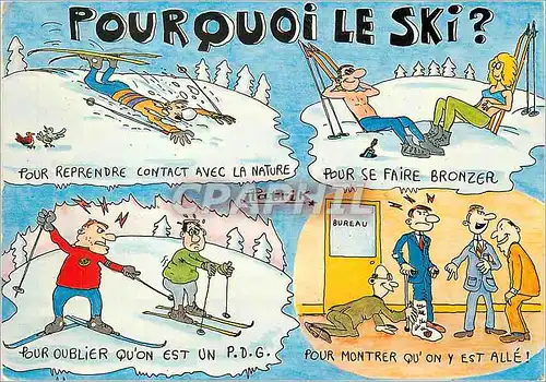 Cartes postales moderne Pourquoi Le Ski