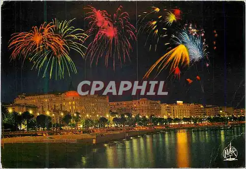 Cartes postales moderne La Cote d Azur Cannes La Croisette Festival de Feux d Artifice