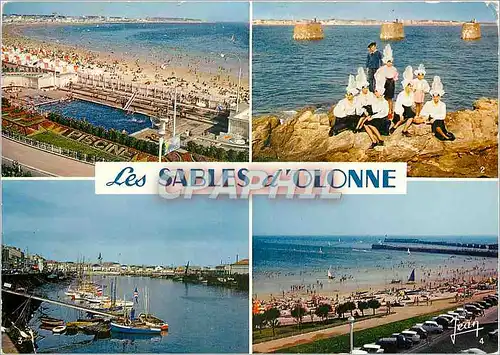 Moderne Karte Les Sables d Olonne La piscine et la plage Groupe de Sablais