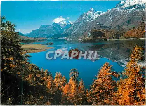 Cartes postales moderne Herbsttag uber dem Silsersee