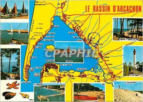 Moderne Karte Le Bassin d Arcachon Gironde