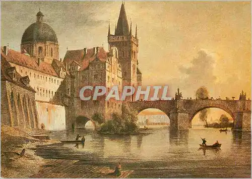 Cartes postales moderne Praha La riviere Vitava pres de la Tour du pont