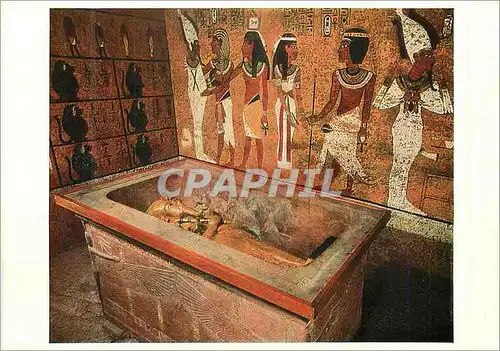 Cartes postales moderne Egypt Art Egyptien Le Tresor de Toulankhamon Le premier sarcophage