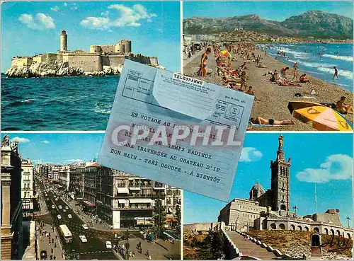 Cartes postales moderne Marseille Le Chateau d If La plage La Canebiere Notre Dame de la Garde