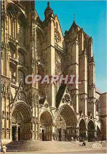 Cartes postales moderne Bourges Cher Cathedrale St Etienne la Facade