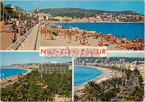 Cartes postales moderne Nice Cote d Azur La Plage Les jardins La Promenade des Anglais