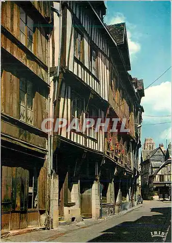 Moderne Karte Rouen Vieilles maisons Rue Malpalu