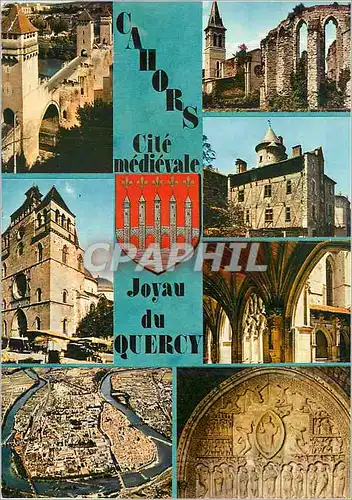 Cartes postales moderne Cahors en Quercy Lot Le pont Valentre La Cathedrale St Etienne