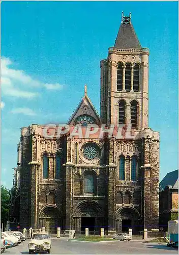 Moderne Karte Saint Denis Basilique Cathedrale Saint Denis Facade Occidentale