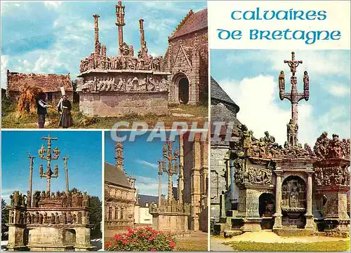 Cartes postales moderne Les grands calvaires bretons Tronoen Plougastel St Thegonnec et Guimiliau