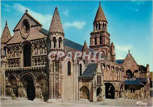 Moderne Karte Poitiers Vienne Eglise Notre Dame la Grande Vue generale