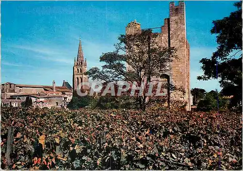 Cartes postales moderne Saint Emilion Le clocher et l eglise Monolithe La Tour du Roi