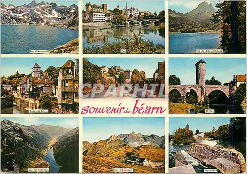 Cartes postales moderne Souvenir du Bearn Lac d'Artouste Pau Orthez Salies de Bearn Lac de Fabreges Col d4Aubisque