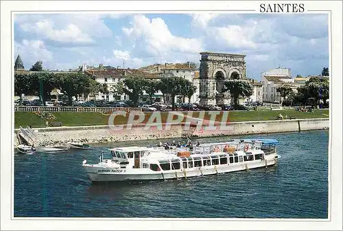 Cartes postales moderne Saintes Le bateau Bernard Palissy devant l Arc de Triomphe gallo romain
