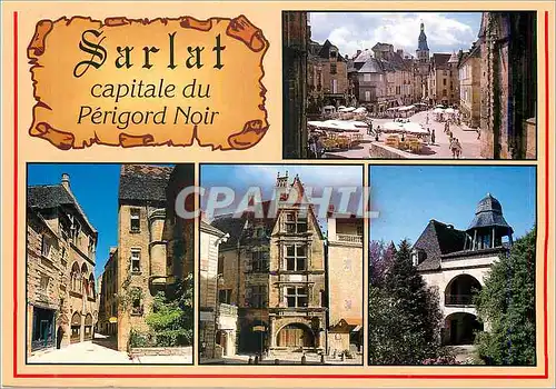 Cartes postales moderne Sarlat Dordogne La place de la Liberte Hotels Plamon et Vassal Maison La Boetie Le Presidial