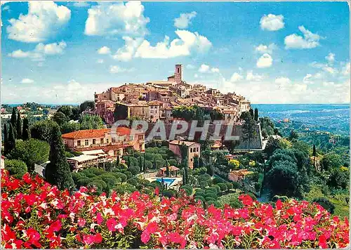 Moderne Karte Saint Paul Cote d Azur French Riviera Vue generale du vieux village