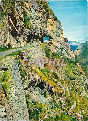 Moderne Karte Col d Aubisque Basses Pyrenees Route thermale d Argeles a Eaux Bonnes