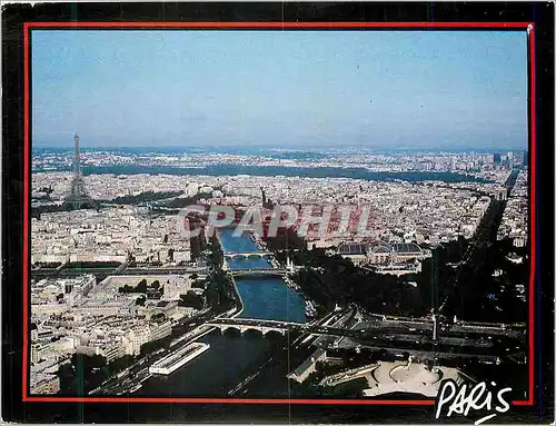 Cartes postales moderne Vue generale La Tour Eiffel la Seine l Arc de Triomphe Paris