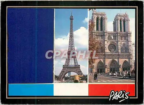 Cartes postales moderne L Arc de Triomphe La Tour Eiffel Notre Dame Paris