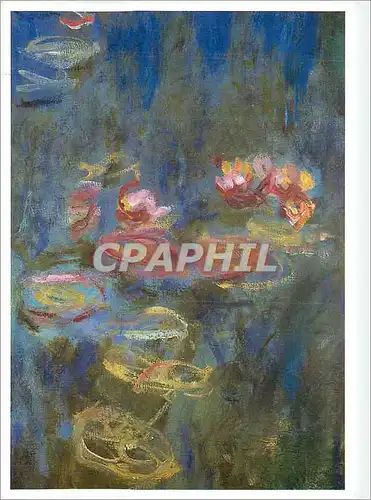 Cartes postales moderne Claudet Monet Les Nympheas reflets verts detail Musee de l Orangerie Paris