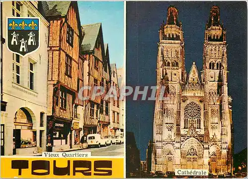 Cartes postales moderne Tours Indre et Loire Vieux quartiers Cathedrale