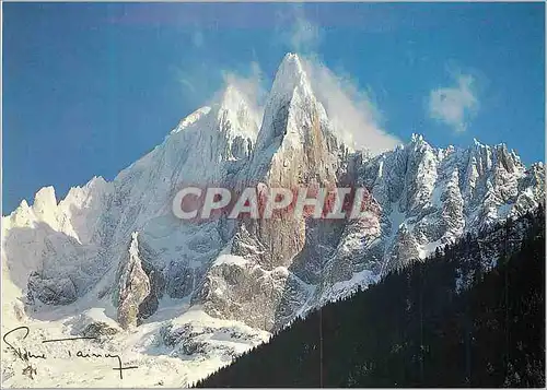 Moderne Karte Aiguille Verte et Drus vus des Praz