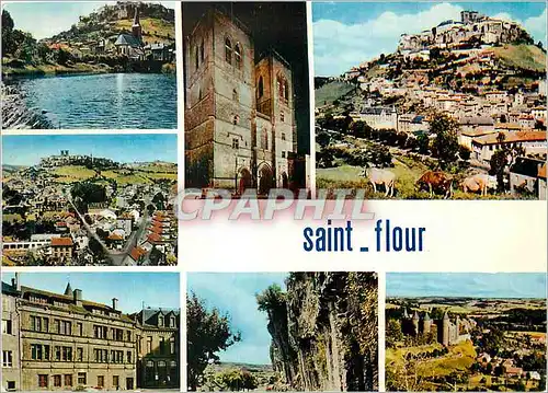 Cartes postales moderne Saint Flour Vues generales La Cathedrale Les Orgues basaltiques