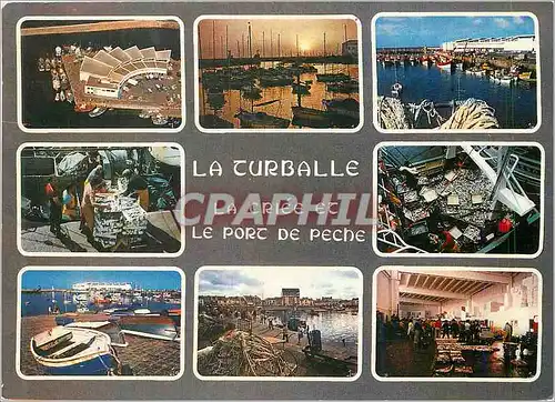Moderne Karte La Turballe La criee le port de plaisance le port de peche debarquement de la sardine et l'inter
