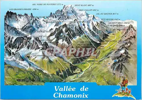 Moderne Karte Vallee de Chamonix Mont Blanc Exclusivite as de Coeur Seca d apres la maquette de G Courat et G