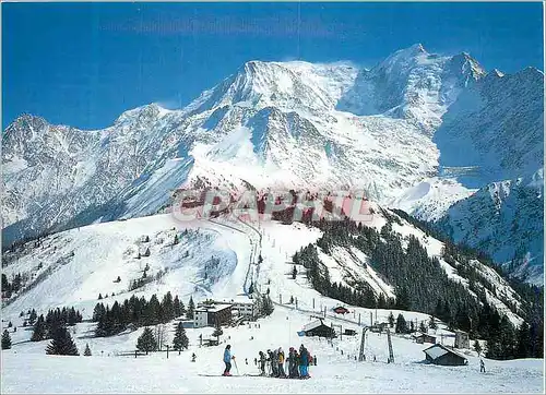 Moderne Karte Massif du Mont Blanc Haute Savoie La station du Col de Voza L Aiguille du Midi Le Mont Blanc