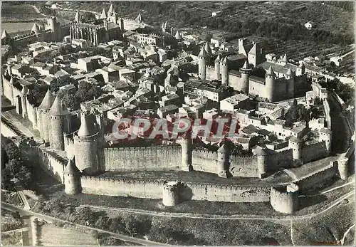 Moderne Karte Carcassonne Aude Vue d ensemble de la Cite