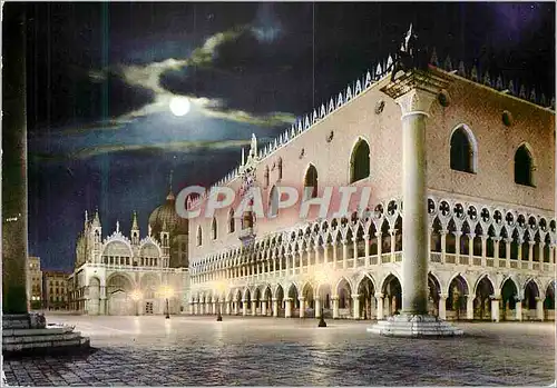 Cartes postales moderne Venezia Palais Ducal Nocturne
