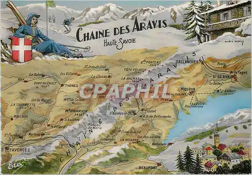 Cartes postales moderne Chaine des Aravis Haute Savoie Ski