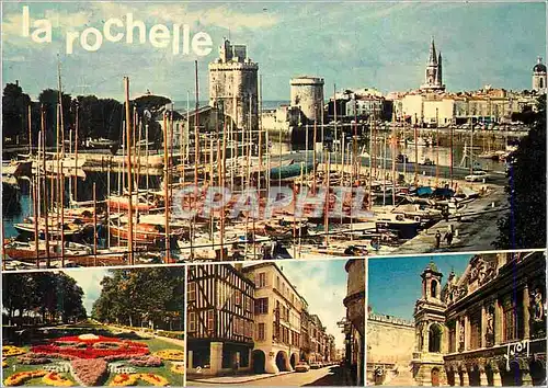 Cartes postales moderne La Rochelle Char Maritime Les Allees du Mail Les Arcade rue du Palais L Hotel de Ville Bateaux