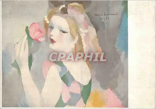 Cartes postales moderne Marie Laurencin Girl with Rose Watercolour