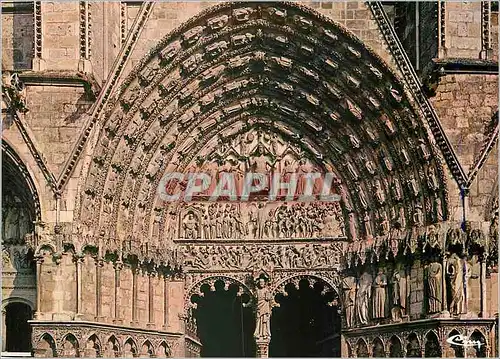 Moderne Karte Bourges Cher La Cathedrale St Etienne Tympan du portail Ouest