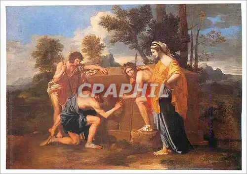 Cartes postales moderne Nicolas Poussin Les bergers d Arcadie Louvre Departement des Peintures