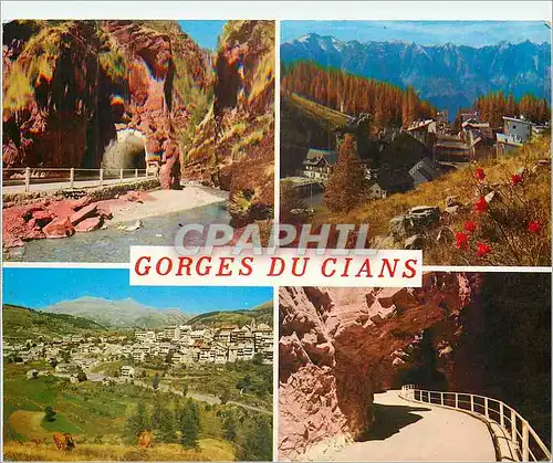 Cartes postales moderne Gorges du Cians Alpes Maritimes Gorges sauvages et grandioses taillees dans les schistes rouges