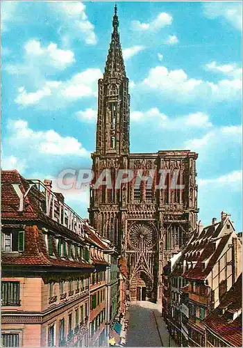 Moderne Karte Strasbourg La Cathedrale et la rue Merciere