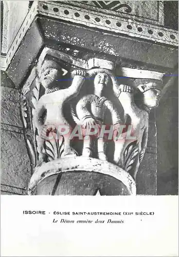 Cartes postales moderne Issoire Eglise Saint Austremoine Le Demon emmene deux Dammes