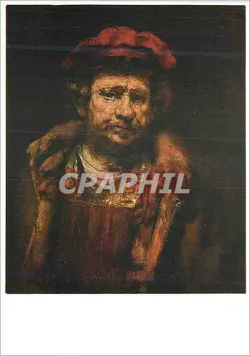 Cartes postales moderne Rembrandt Harmensz Van Rijn Selbstbildnis mit roter Mutze Staatsgalerie Stuttgart