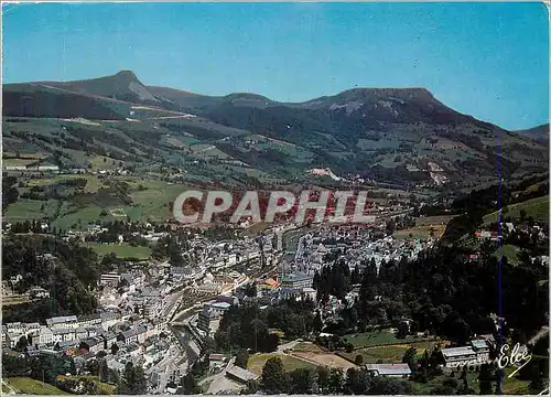 Moderne Karte La Bourboule Puy de Dome Vue par avion