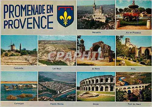 Cartes postales moderne Promenade en Provence Marseille Aix en Provence Fontvieille Les Beaux St Remy Arles